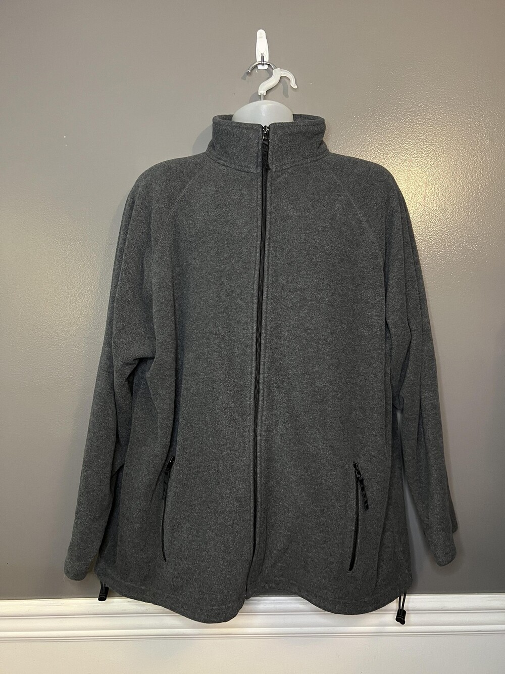 Old Navy Jacket Mens 2XL Gray Full Zip Fleece Outdoor Warm Pockets